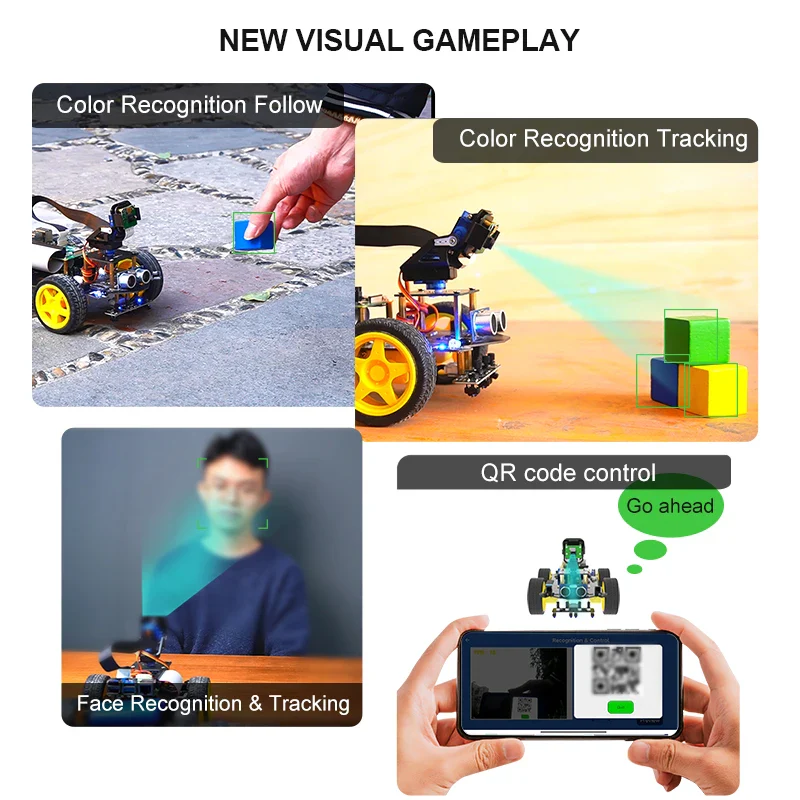 Raspberry Pi 5 Smart AI Vision 4WD Robot Car Electronic Kit DIY Learning Project Full Set with FPV Camera (Without RPi board) - Image 4