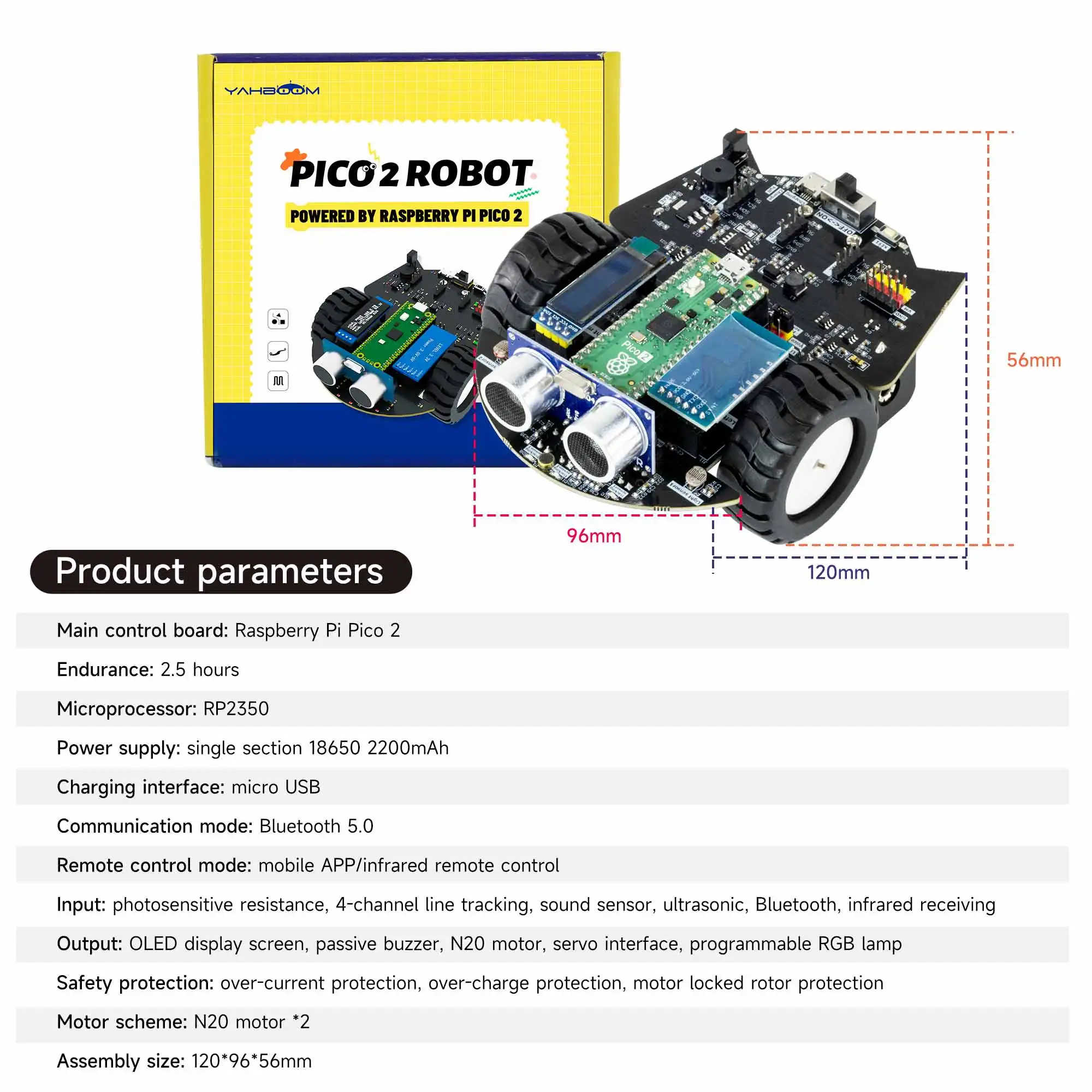 Raspberry Pi Pico 2 Robot Car Kit Programmable Car Use MicroPython Programming For DIY Electronic Project Raspberry Pi - Image 5
