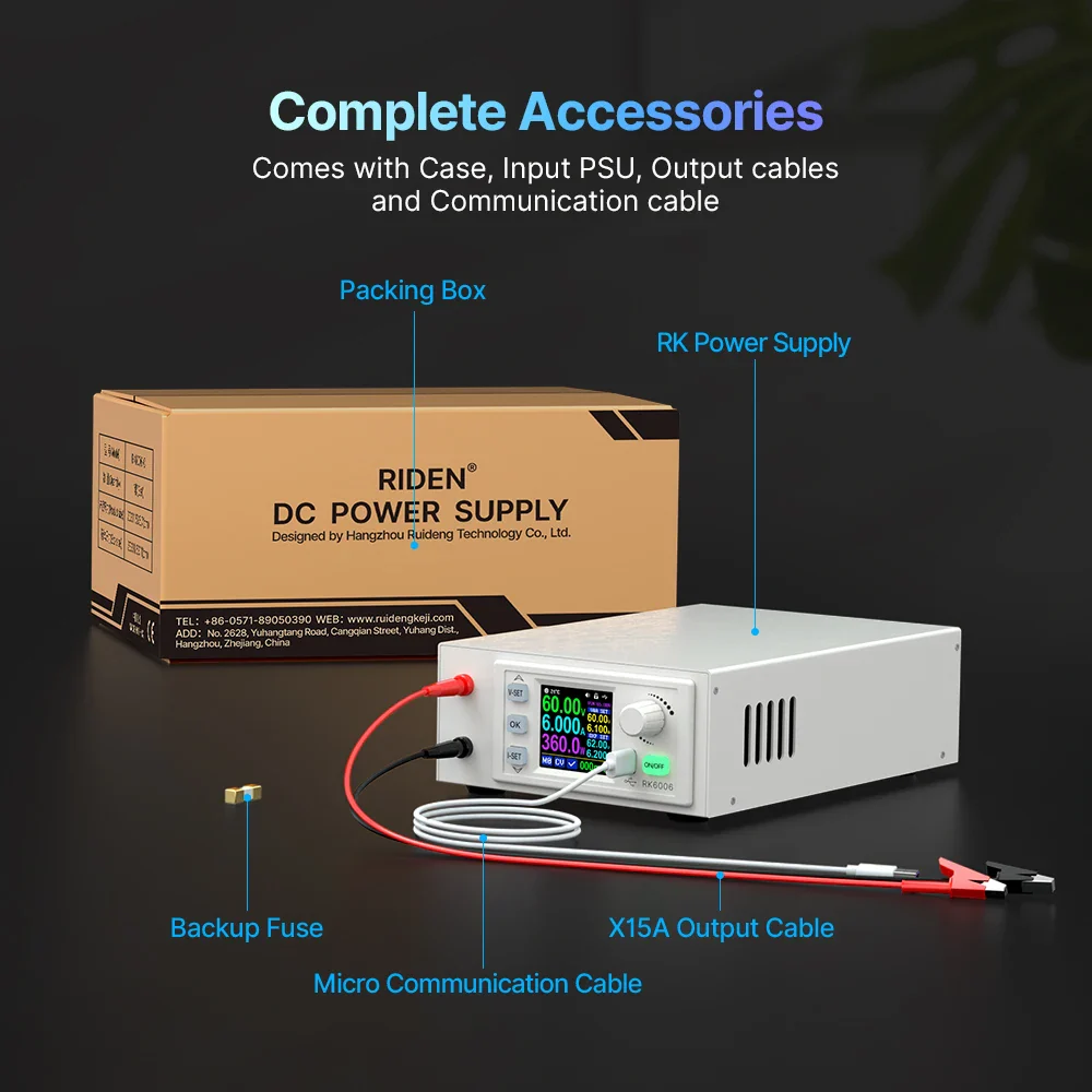 RD RK6006-C 60V 6A 4 digit AC to DC Adjustable digital control Stabilized Lab Bench Power Supply Battery Charging Easy Operation - Image 4