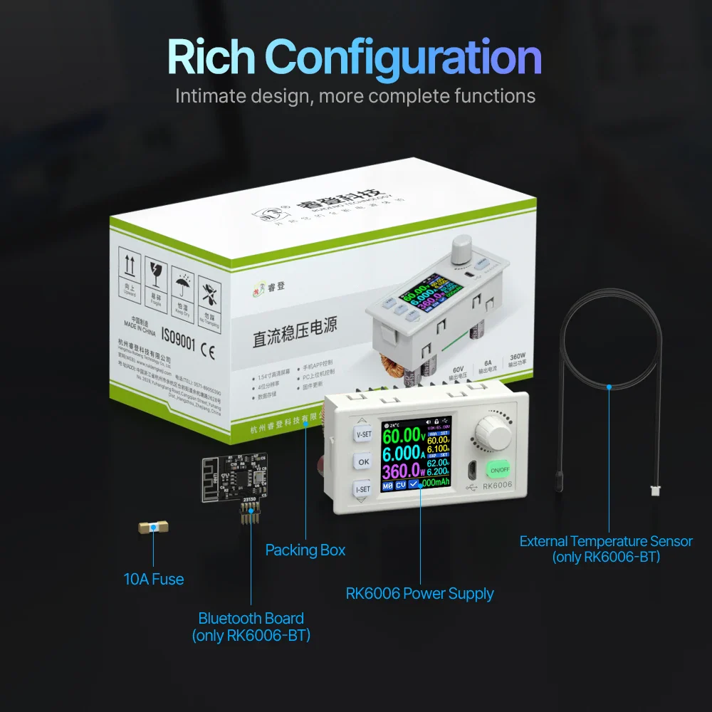 RD RK6006 RK6006-BT 60V 6A 4 digit Communication Adjustable DC to DC Step Down Voltage Bench Power Supply Buck converter - Image 4