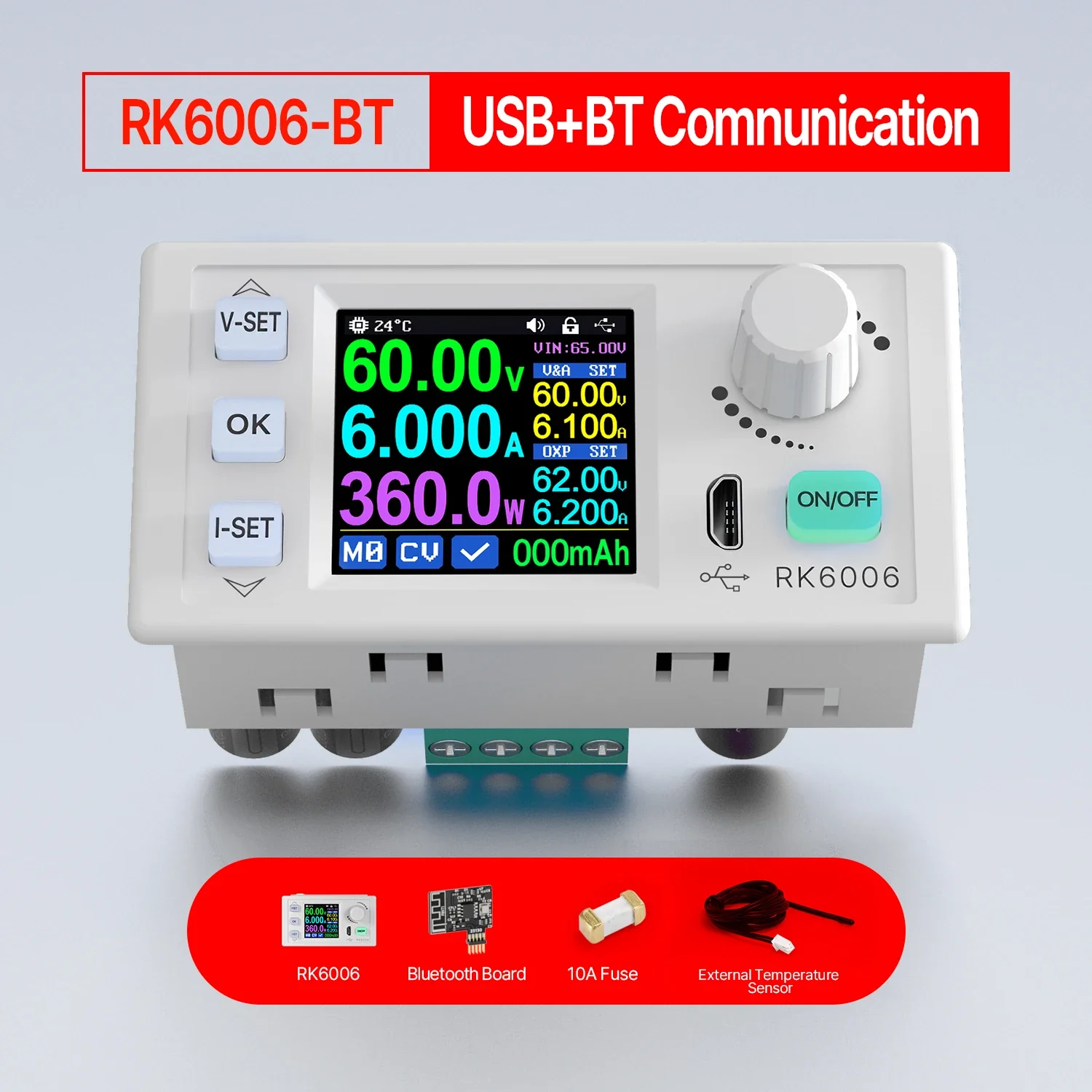 RD RK6006 RK6006-BT 60V 6A 4 digit Communication Adjustable DC to DC Step Down Voltage Bench Power Supply Buck converter - Image 7