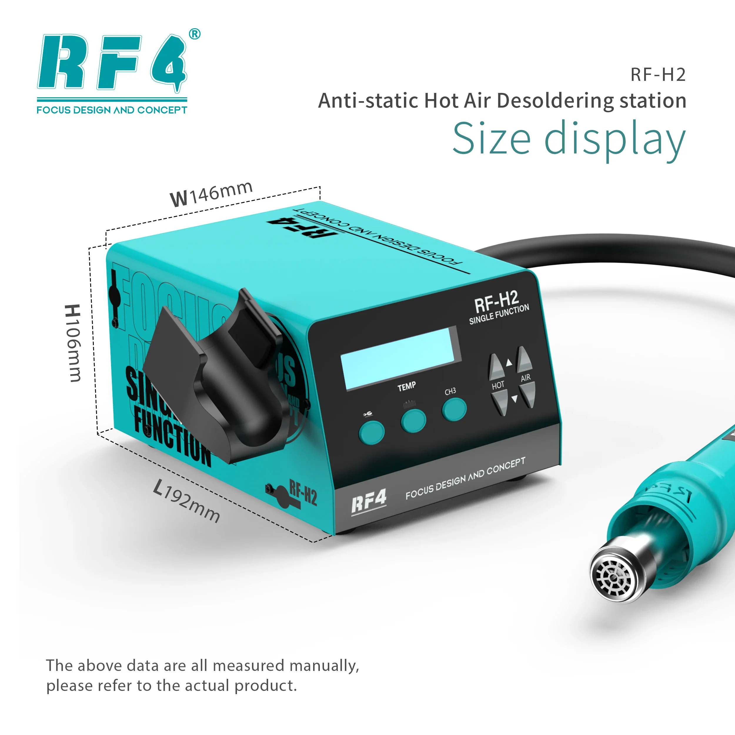 RF4 New1000W Fast Desoldering Hot Air Gun Soldering Station Digital Display Intelligent BGA Rework Station To PCB Chip Repair H2 - Image 4