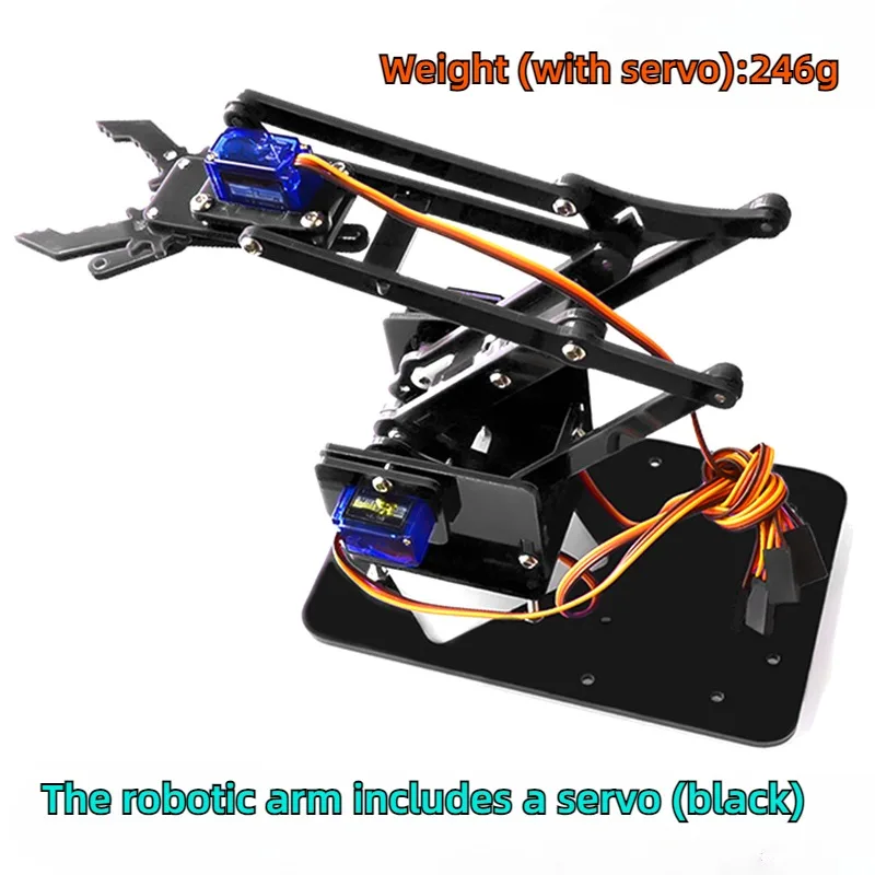 SG90 MG90S 4 DOF Unassembly Acrylic Mechanical Arm Robot Manipulator Claw for Arduino Maker Learning DIY Kit RC Robotic Arm - Image 2
