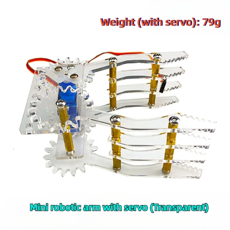 SG90 MG90S 4 DOF Unassembly Acrylic Mechanical Arm Robot Manipulator Claw for Arduino Maker Learning DIY Kit RC Robotic Arm - Image 4