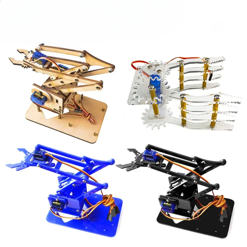 SG90 MG90S 4 DOF Unassembly Acrylic Mechanical Arm Robot Manipulator Claw for Arduino Maker Learning DIY Kit RC Robotic Arm - Image 6