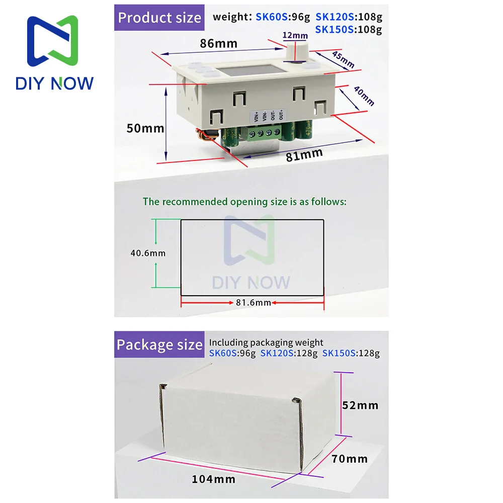 SK150S SK120S SK60S CNC Step-Up And Step-Down Module Adjustable Voltage Stabilized Power Supply Solar Charging Module 8A 150W - Image 6