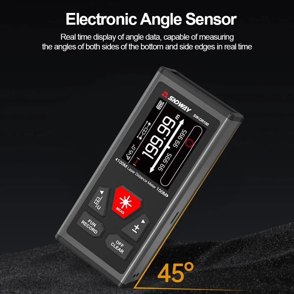 SNDWAY SW-DR60/SW-DR100 Dual Laser Distance Meter Rechargeable Bilateral Laser Rangefinder 200m 120m - Image 3