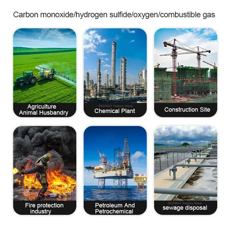SNDWAY SW-7500D Gas Detector O2 Ex H2S CO Professional Oxygen Combustible Gas Hydrogen Sulfide Carbon Monoxide Gas Analyzer - Image 5