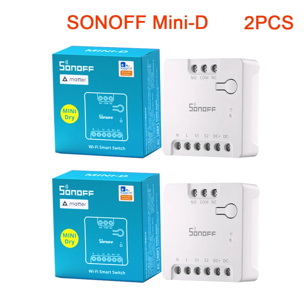 SONOFF MINI-D MINI Dry WiFi Smart Switch Dry Contact AC/DC Matter Switch For Garage Door Work with Alexa Google Home Homekit - Image 8