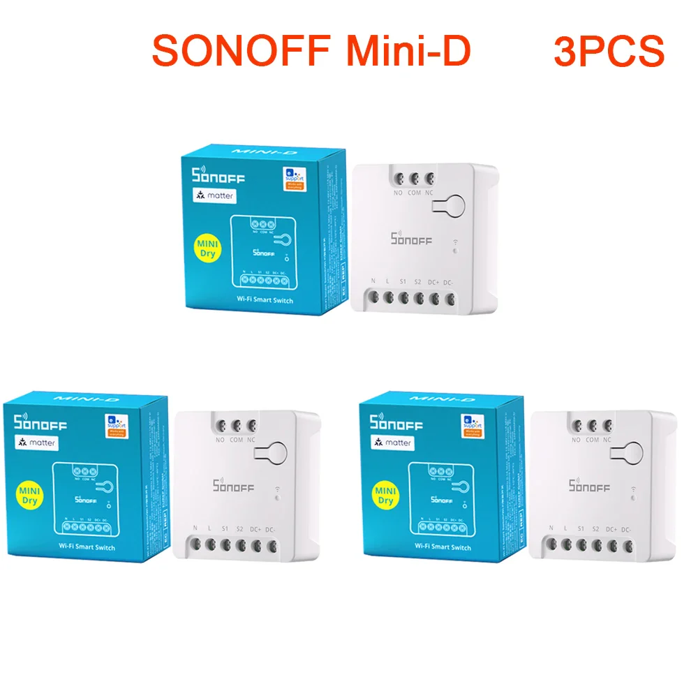 SONOFF MINI-D MINI Dry WiFi Smart Switch Dry Contact AC/DC Matter Switch For Garage Door Work with Alexa Google Home Homekit - Image 9
