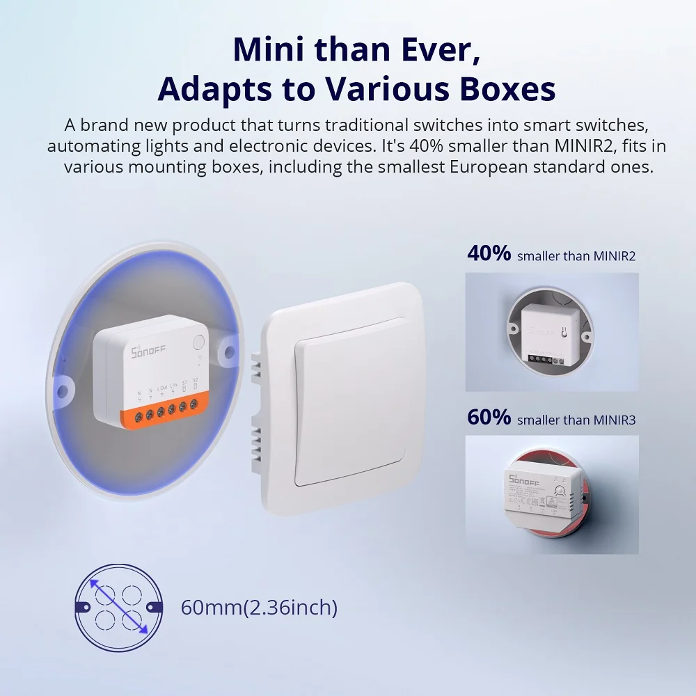Sonoff Mini R4 Extreme Wifi Smart Switch Interruptor with Relay On-Off DIY Switch Module eWelink APP Control Works with Alexa - Image 4