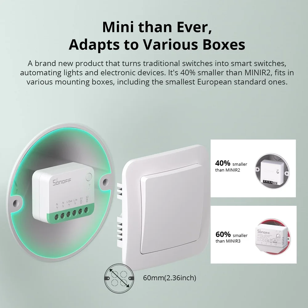 Sonoff Mini R4 Matter WiFi Smart Home Light Switch Sonoff Mini R4 Extreme Matter Relay Work with Alexa Google Home Homekit - Image 5