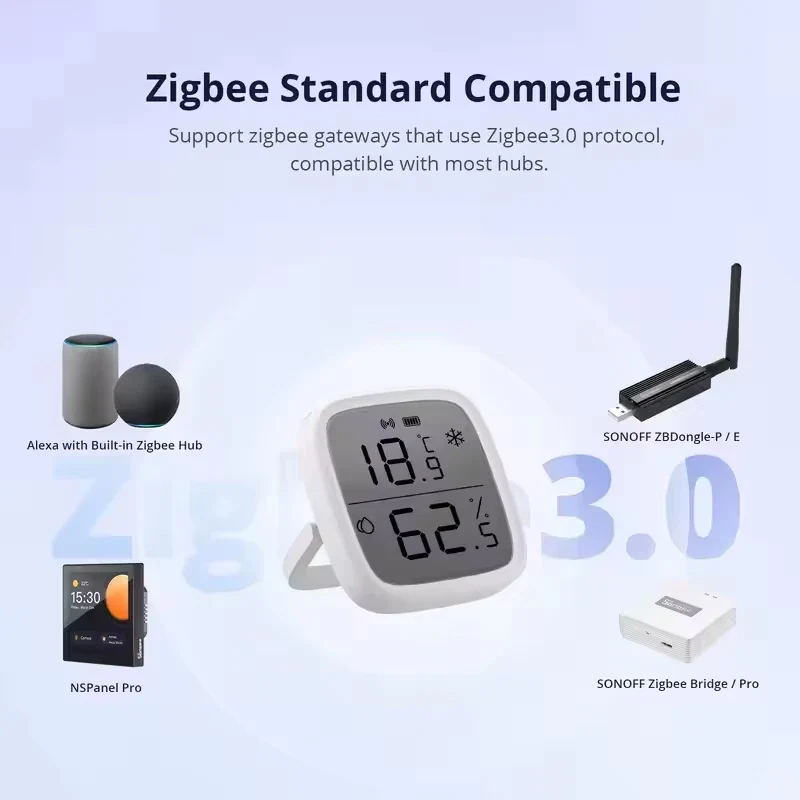 SONOFF SNZB 02D Zigbee Temperature Humidity Sensor with 2.5" LCD Screen for EWeLink SONOFF ZigBee Bridge Alexa Google Home Alice - Image 5