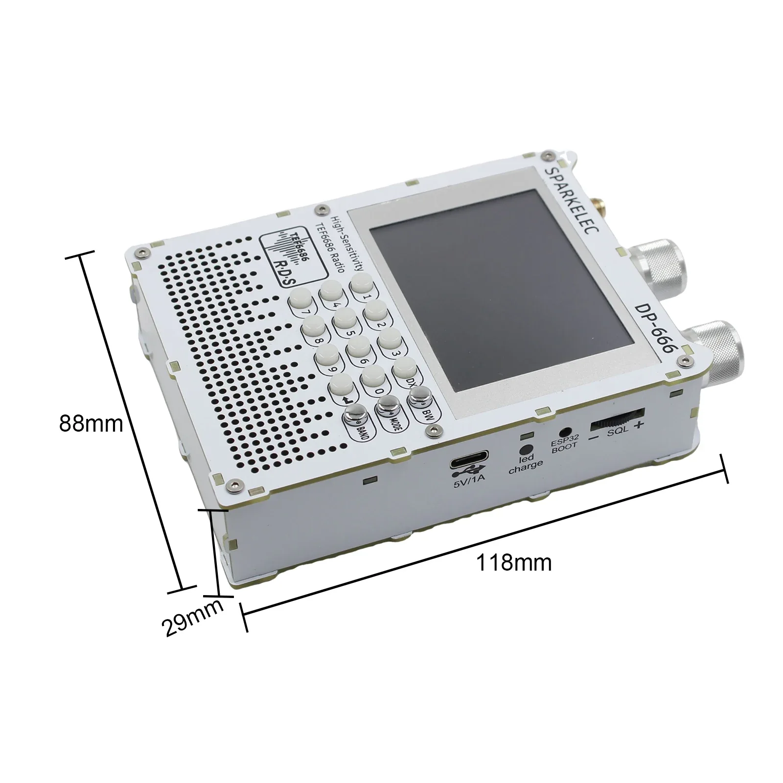 SPARKELEC DP-666 TEF6686 Full Band FM/MW/Short Wave HF/LW Radio Receiver  IPS LCD Battery + Antenna - Image 4