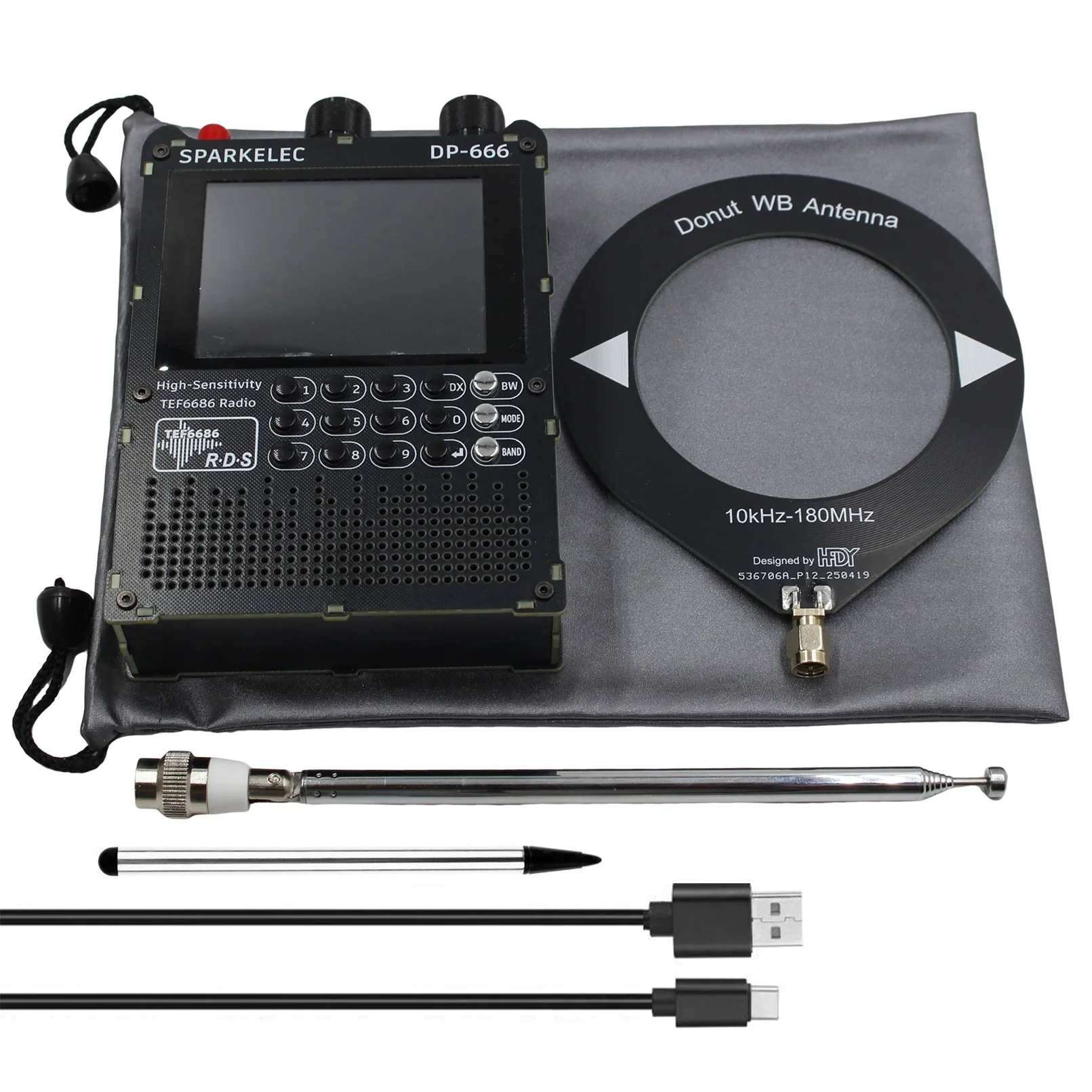 SPARKELEC DP-666 TEF6686 Full Band FM/MW/Short Wave HF/LW Radio Receiver  IPS LCD Battery + Antenna - Image 6
