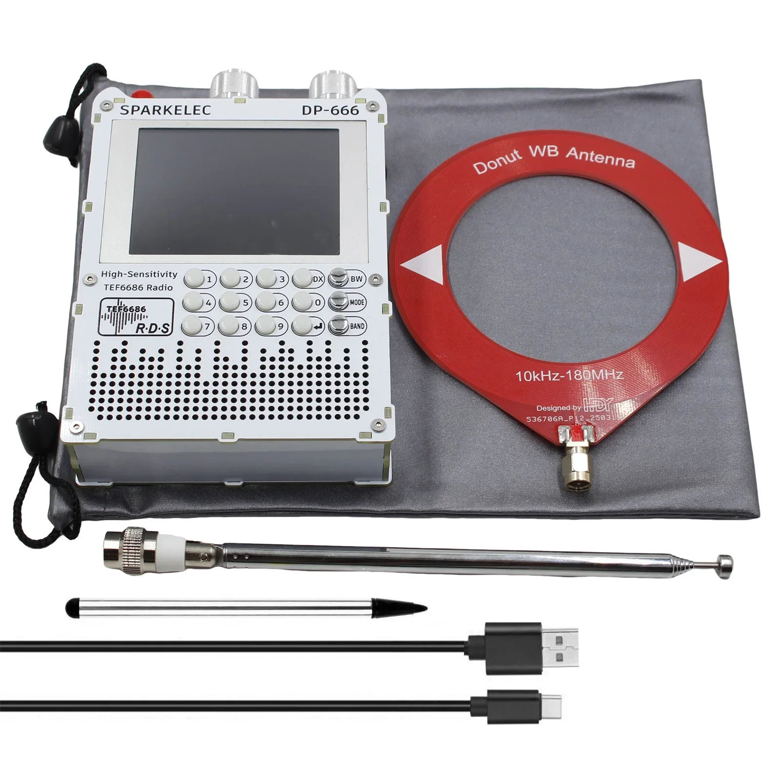 SPARKELEC DP-666 TEF6686 Full Band FM/MW/Short Wave HF/LW Radio Receiver  IPS LCD Battery + Antenna - Image 7