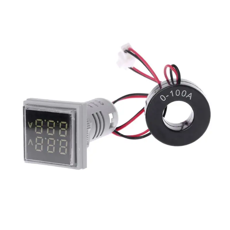 Square Dual Display Voltmeter & Ammeter LED Digital Voltage Gauge AC 60-500V 0-100A Current Meter Durable Voltage Panel KXRE - Image 11