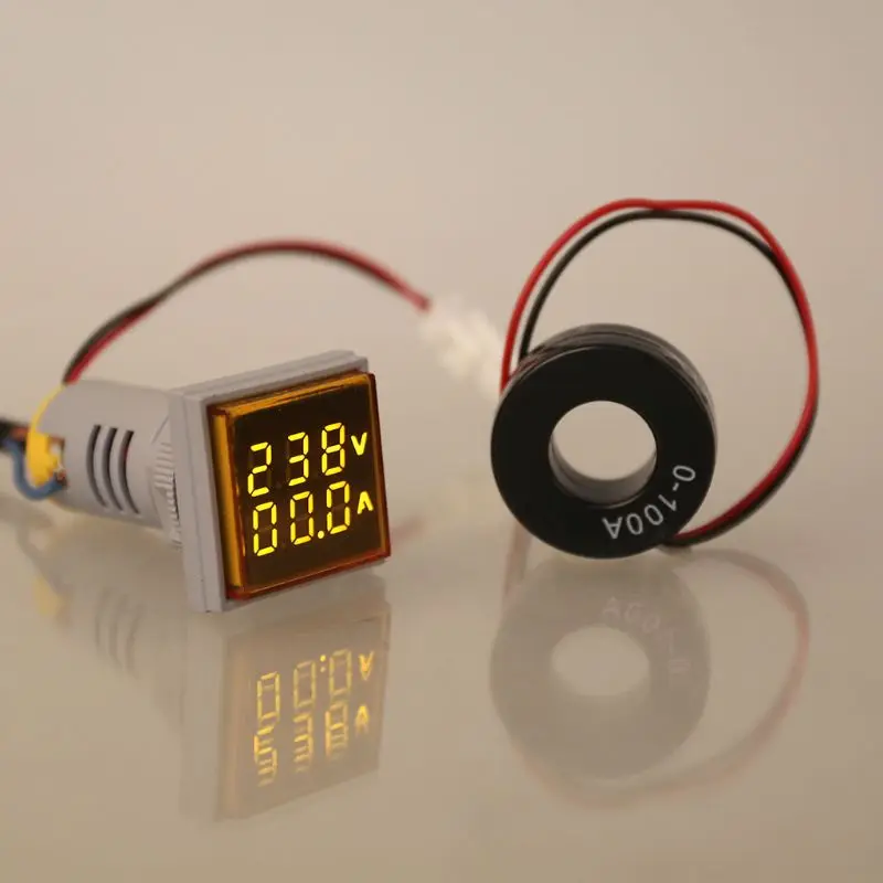 Square Dual Display Voltmeter & Ammeter LED Digital Voltage Gauge AC 60-500V 0-100A Current Meter Durable Voltage Panel KXRE - Image 4