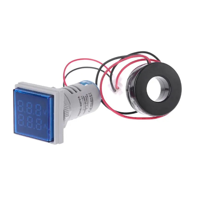 Square Dual Display Voltmeter & Ammeter LED Digital Voltage Gauge AC 60-500V 0-100A Current Meter Durable Voltage Panel KXRE - Image 8