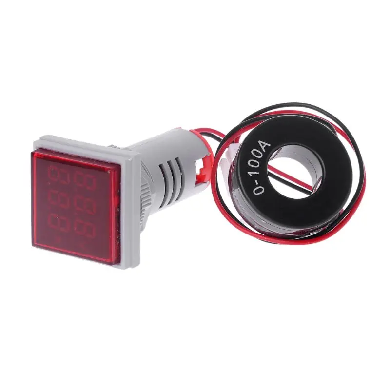 Square Dual Display Voltmeter & Ammeter LED Digital Voltage Gauge AC 60-500V 0-100A Current Meter Durable Voltage Panel KXRE - Image 9
