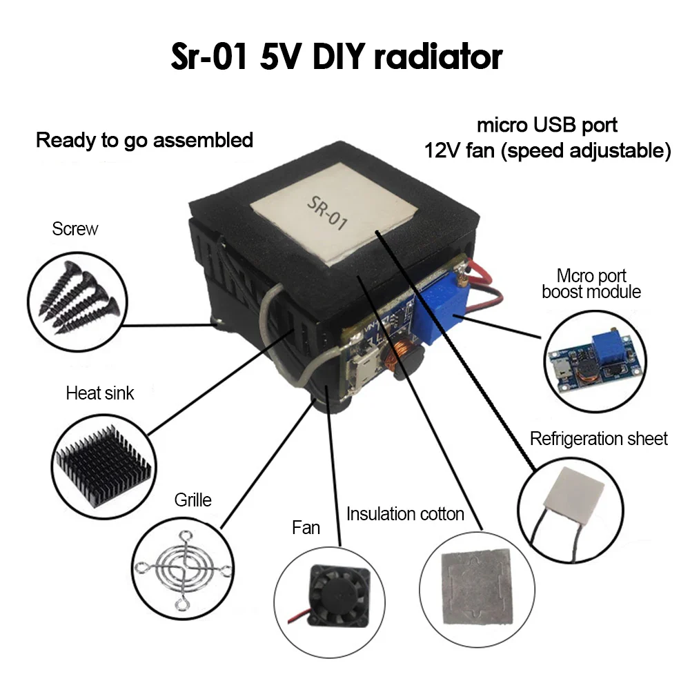 SR-01 5V Thermoelectric Cooler Peltier Elemente Module 40*40MM 5V Semiconductor Refrigeration Chip Easy to DIY/Assemble - Image 3