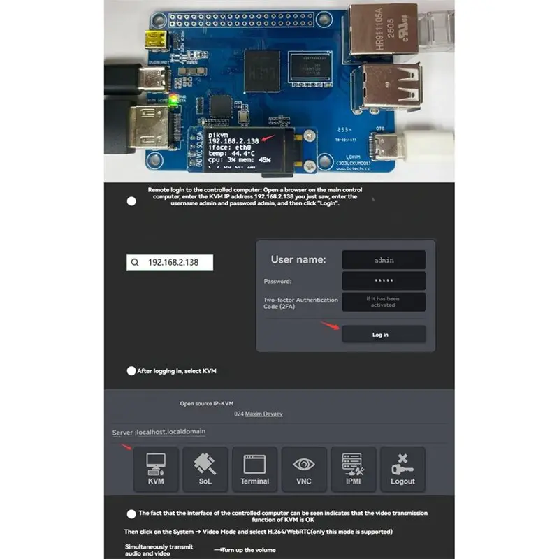 Stable Performance-LCKVM Server H313 Development Board 512MB/1GB DDR3 Memory Computer Remote Control For Operation And Maintenan - Image 2