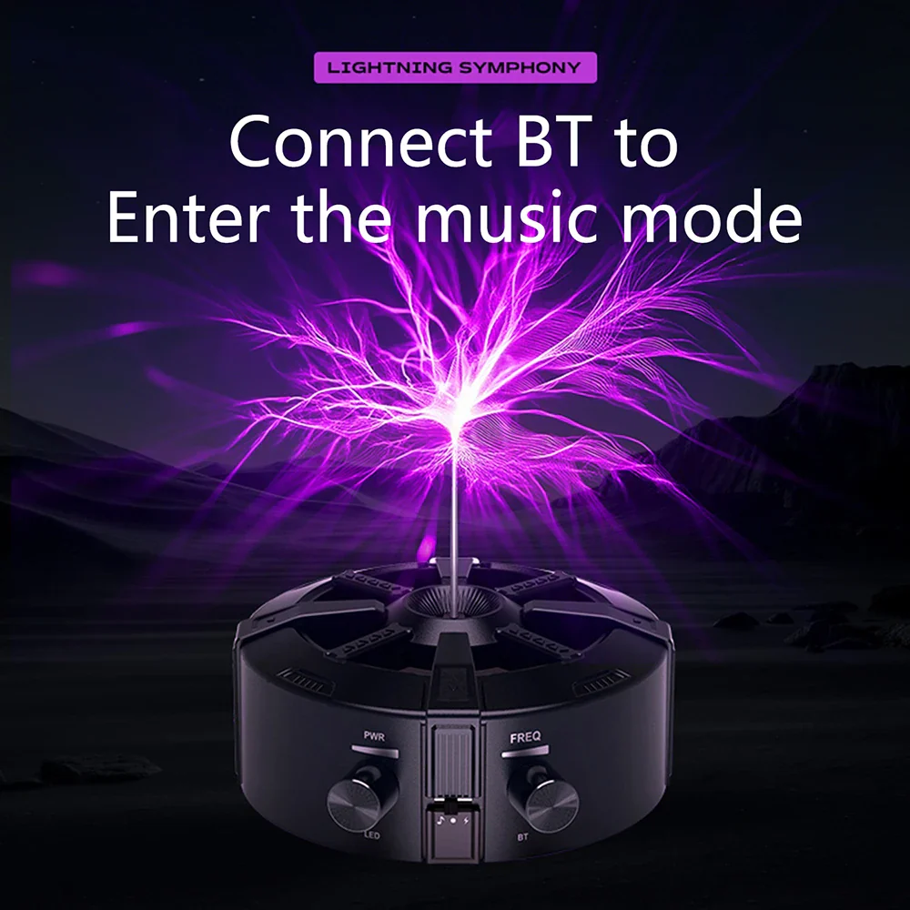 Tesla Coil Bluetooth Music Box Arc Generator Artificial Lightning Touchable Teaching Demonstration Experimental Model AC110/220V - Image 2