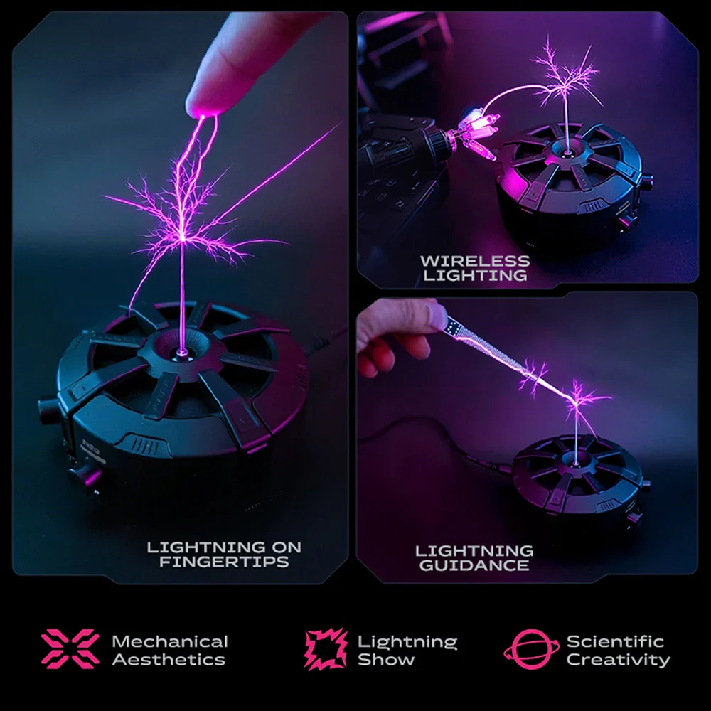 Tesla Coil Bluetooth Music Box Arc Generator Artificial Lightning Touchable Teaching Demonstration Experimental Model AC110/220V - Image 3