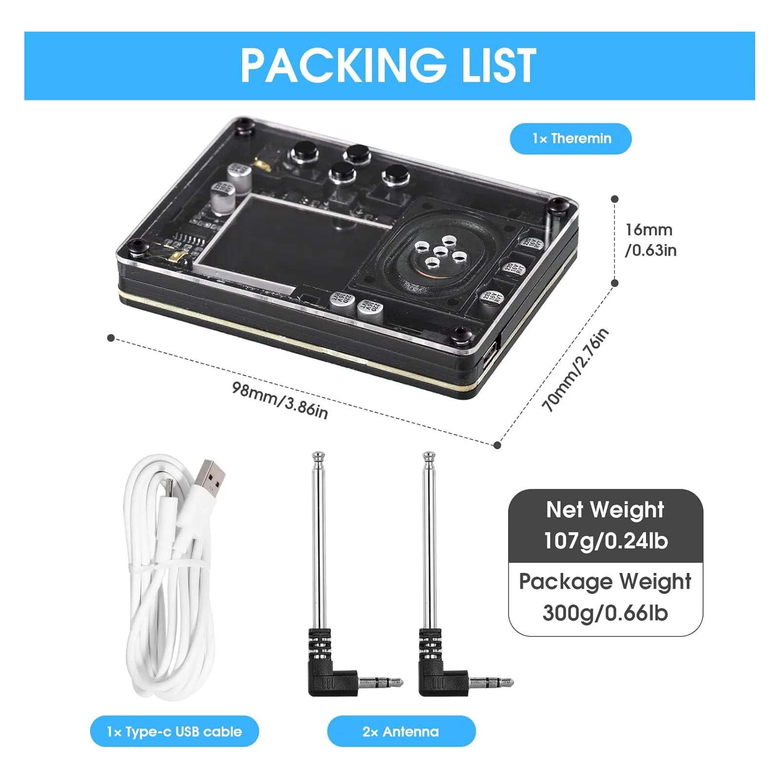 Theremin Kit Electronic Innovative Mini Musical Instrument Gift with Screen Display - Image 5
