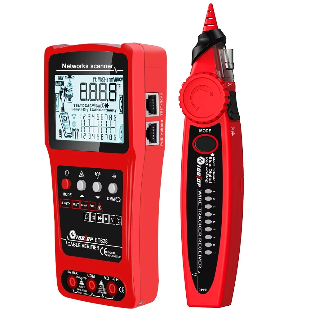 TOOLTOP 3 in 1 LAN Cable Tester Visual Fault Locator Multimeter 600M Length Measure Cable Mapping POE Rj45 Network Cable Tracker - Image 3