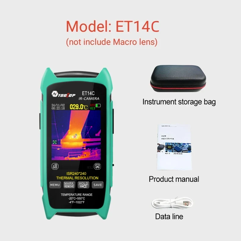 TOOLTOP ET14C -20~550℃ Thermal Imaging Camera ISR 240x240 Peixls Optional Macro Lens Building Thermal Imager Pipe HVAC Inspect - Image 7