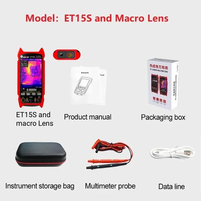 TOOLTOP ET15S 256*192 Thermal Multimeter 3.5-inch Industry Thermal Camera 19999 Counts T-RMS Multimeter HVAC Heating PCB Inspect - Image 8