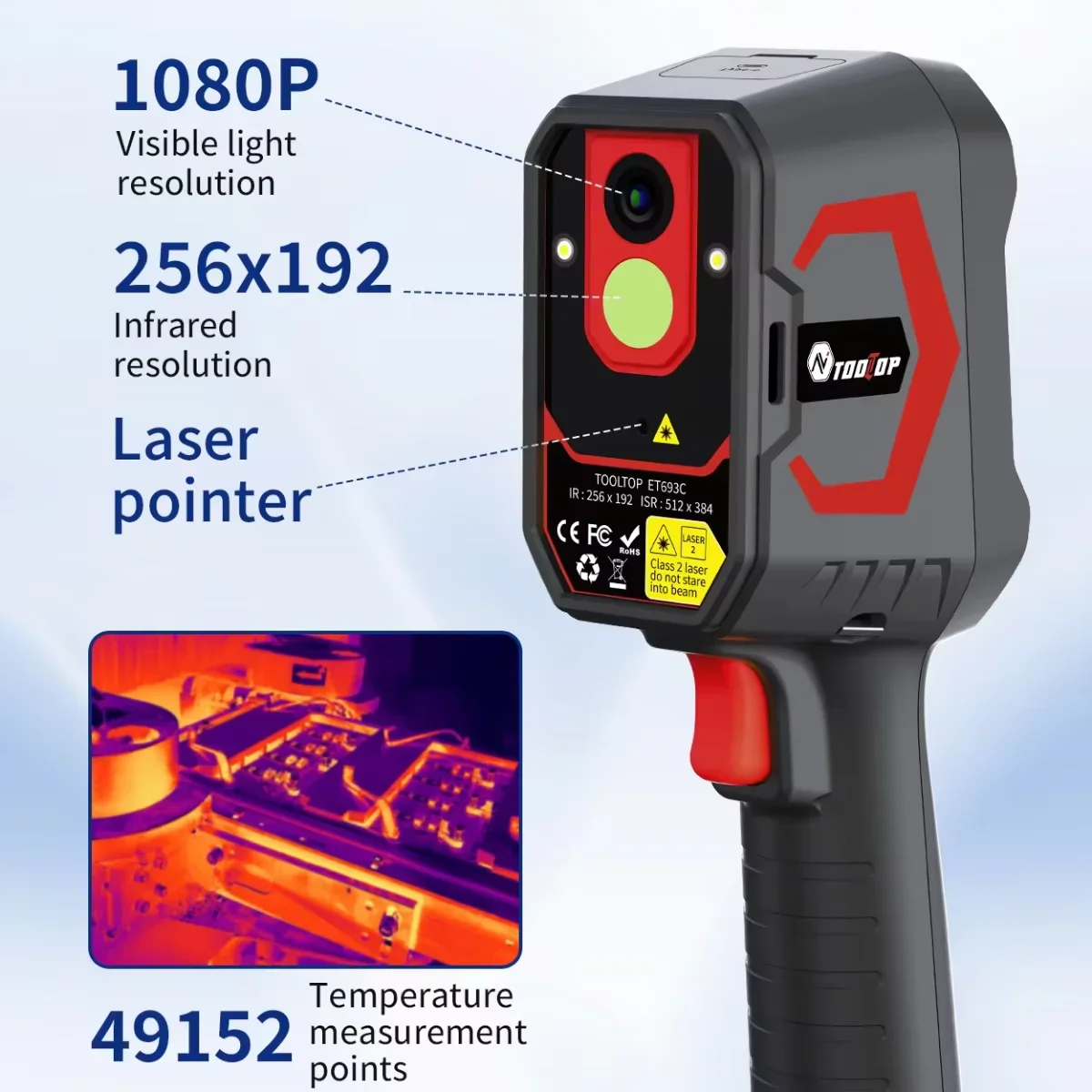 TOOLTOP ET693C Infrared & 1080P Visible Camera 2in1 Thermal Camera 256*192 Handheld Thermal Imager 512x384 SUPER IR Thermography - Image 2
