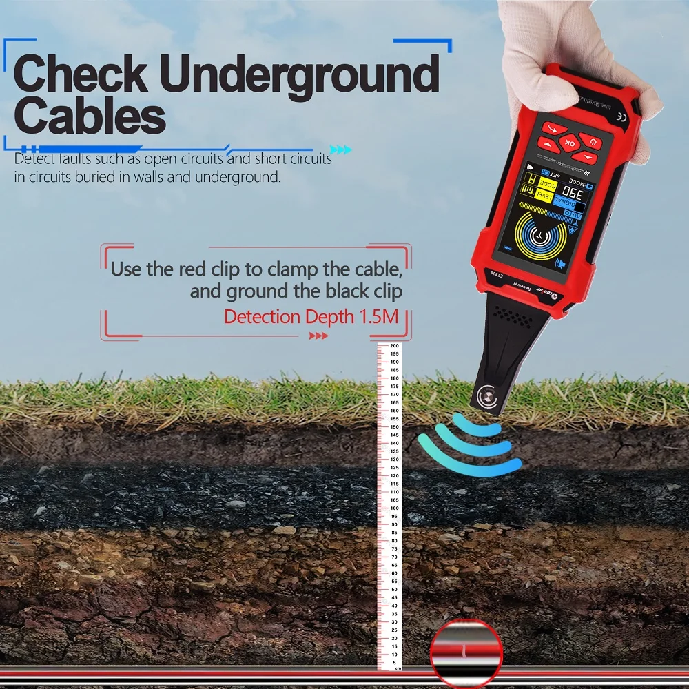 TOOLTOP ET836 ET838 Cable Locator Underground Wall Cable Water Pipes Tracker Circuit Break Short Electrical Cable Locator - Image 3