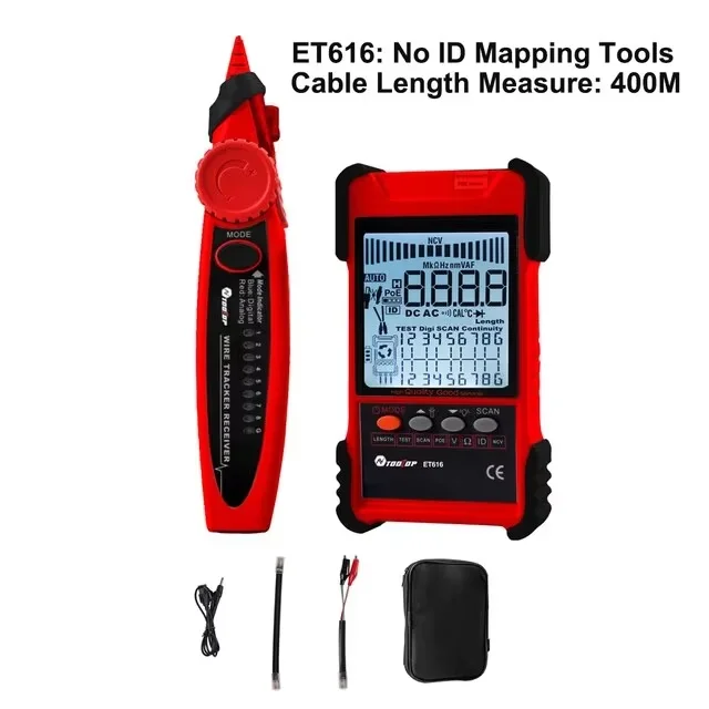 TOOLTOP ET616/ET618 Network Cable Tester Multimeter Anti-noise POE Lan Test 400M/600M Length Measure Sensitivity Adjustable Line Tracker - Image 7