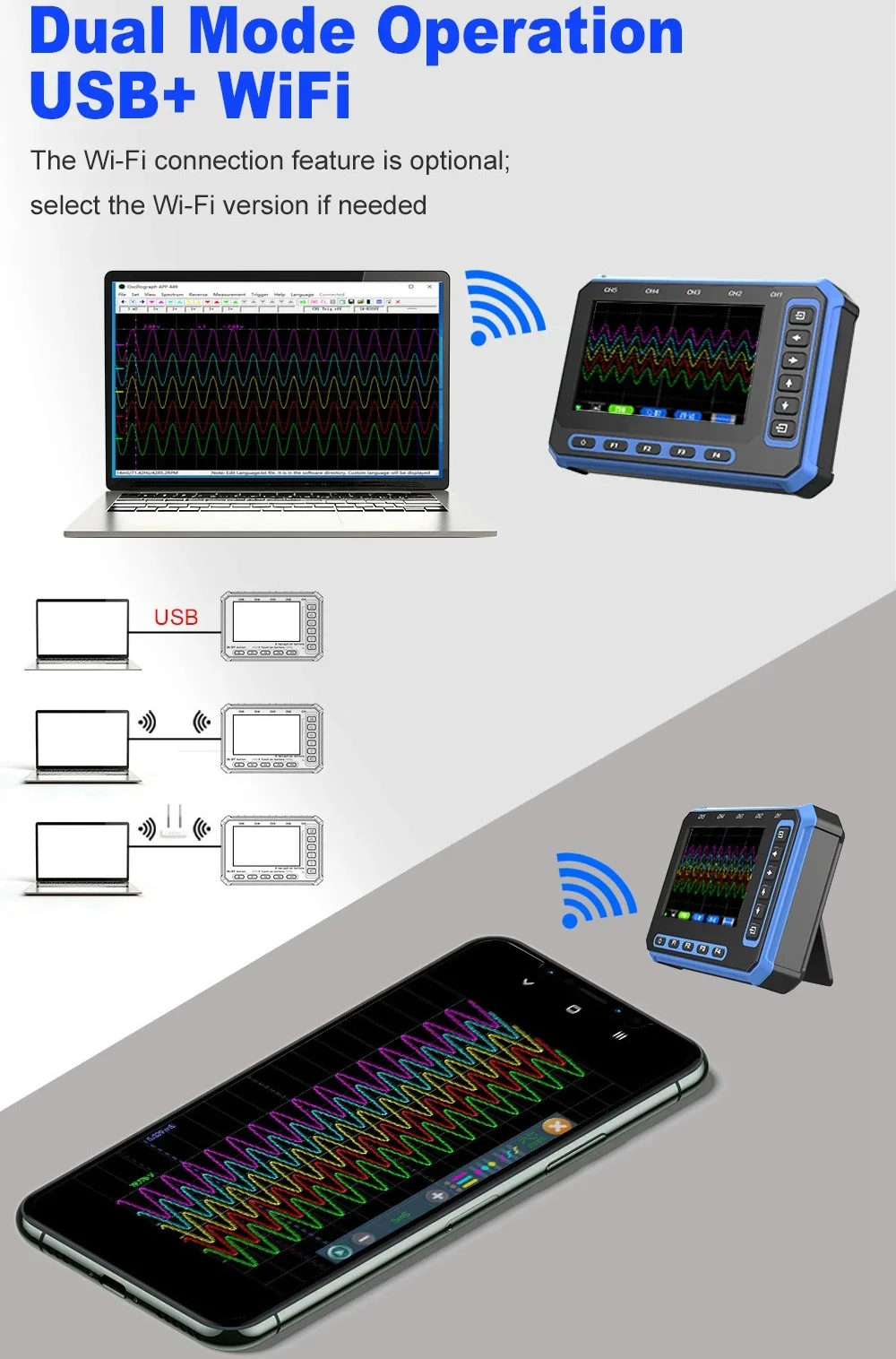 TOOLTOP OS-5C Five-channel Oscilloscope 1MHZ bandwidth 3M sampling rate Digital oscilloscope - Image 4