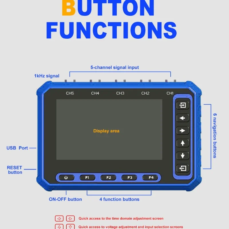 TOOLTOP OS-5C Five-channel Oscilloscope 1MHZ bandwidth 3M sampling rate Digital oscilloscope - Image 5