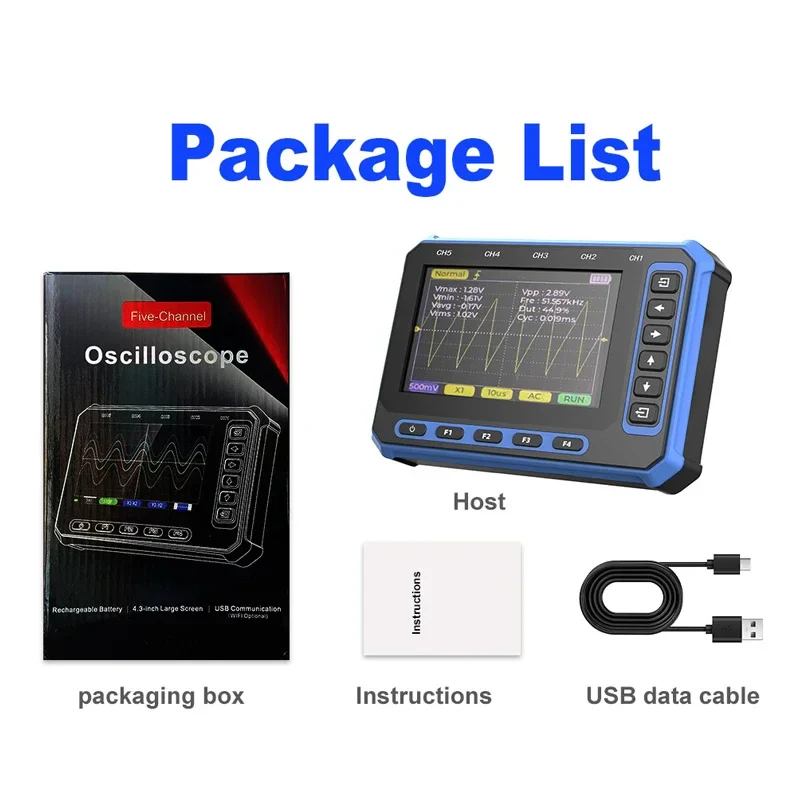 TOOLTOP OS-5C Five-channel Oscilloscope 1MHZ bandwidth 3M sampling rate Digital oscilloscope - Image 7
