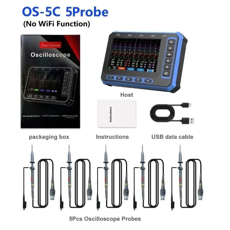 TOOLTOP OS-5C Five-channel Oscilloscope 1MHZ bandwidth 3M sampling rate Digital oscilloscope - Image 8