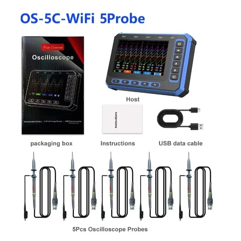 TOOLTOP OS-5C Five-channel Oscilloscope 1MHZ bandwidth 3M sampling rate Digital oscilloscope - Image 9