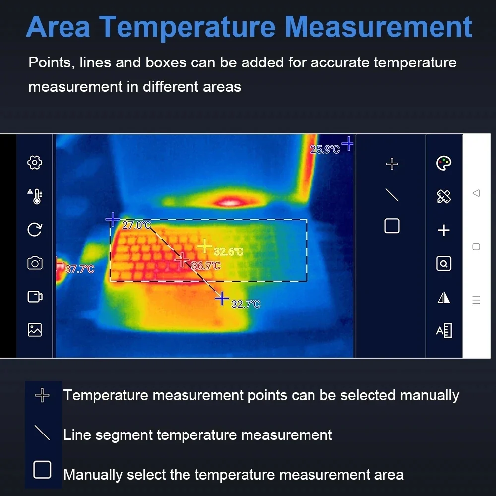 TOOLTOP T7 256*192 Android Type-C Thermal Imager 25Hz Mobile Thermal Imaging Camera for Solar Panel Power Device Fault Detect - Image 4