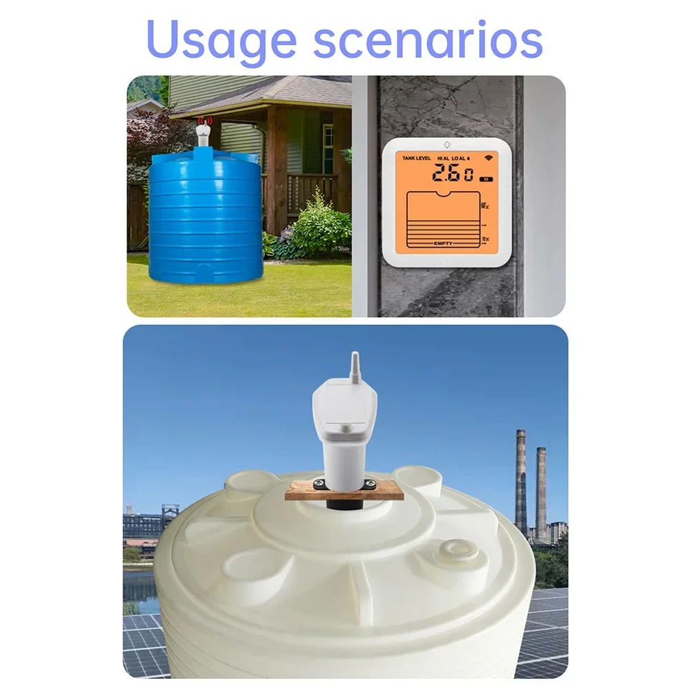 TS-FT007 Digital Water Tank Water Level Gauge Ultrasonic Liquid Level Gauge Liquid Level High and Low Alarm IP65 Water Level - Image 6