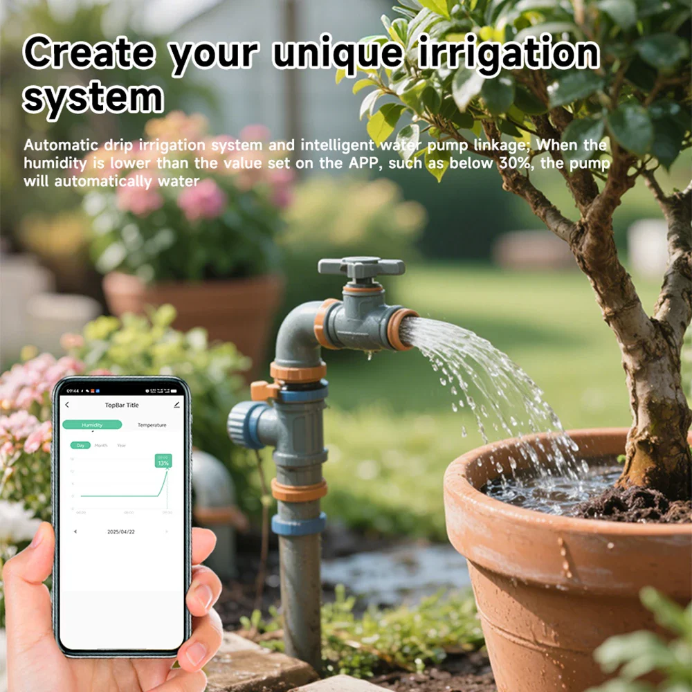 Tuya Smart WiFi Soil Tester Temperature and Humidity Meter Thermo Hygrometer Garden Automation Irrigation Detector - Image 3