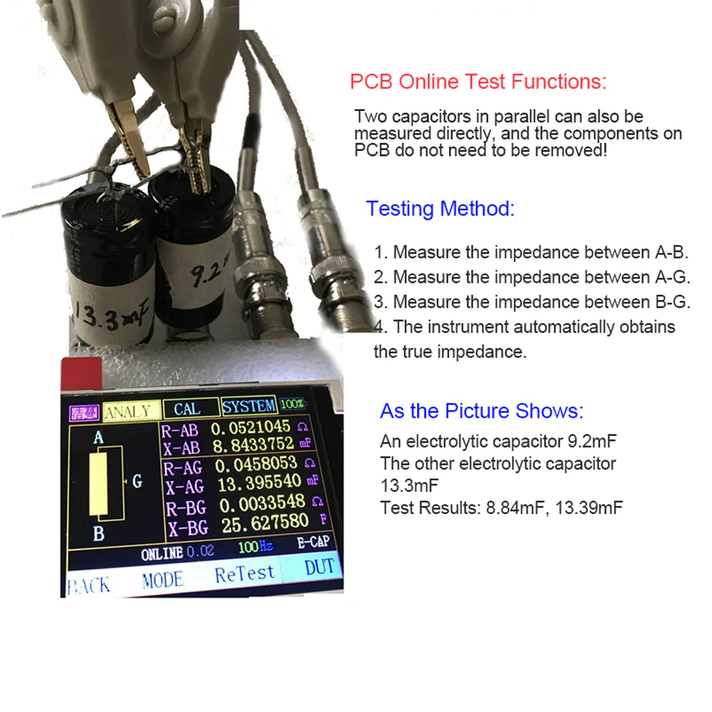 AAI NJ100A/NJ200A/NJ300A 0Hz ~ 100kHz/ 0Hz ~ 200kHz/ 0Hz ~ 300kHz Portable LCR Tester 2.4-inch Color Screen High Precision Full Automatic Range LCR Meter - Image 6