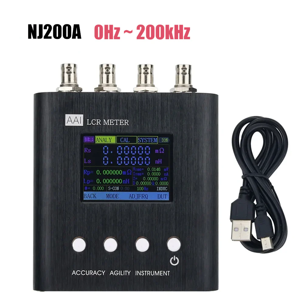 AAI NJ100A/NJ200A/NJ300A 0Hz ~ 100kHz/ 0Hz ~ 200kHz/ 0Hz ~ 300kHz Portable LCR Tester 2.4-inch Color Screen High Precision Full Automatic Range LCR Meter - Image 7