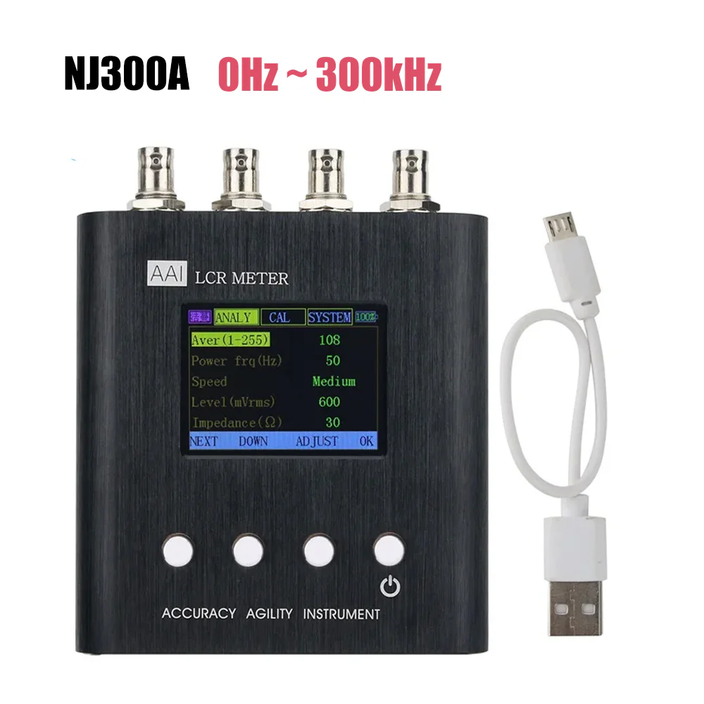 AAI NJ100A/NJ200A/NJ300A 0Hz ~ 100kHz/ 0Hz ~ 200kHz/ 0Hz ~ 300kHz Portable LCR Tester 2.4-inch Color Screen High Precision Full Automatic Range LCR Meter - Image 8