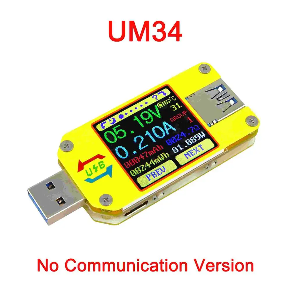 UM34/UM34C UM24/UM24C UM25/UM25C DC Voltmeter Ammeter Voltage Current Tester Voltage battery Charge USB Tester - Image 11