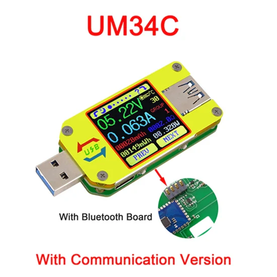 UM34/UM34C UM24/UM24C UM25/UM25C DC Voltmeter Ammeter Voltage Current Tester Voltage battery Charge USB Tester - Image 12