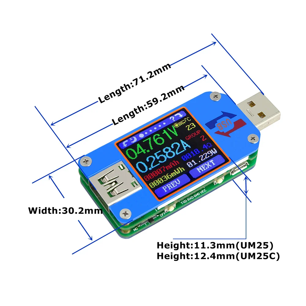 UM34/UM34C UM24/UM24C UM25/UM25C DC Voltmeter Ammeter Voltage Current Tester Voltage battery Charge USB Tester - Image 5