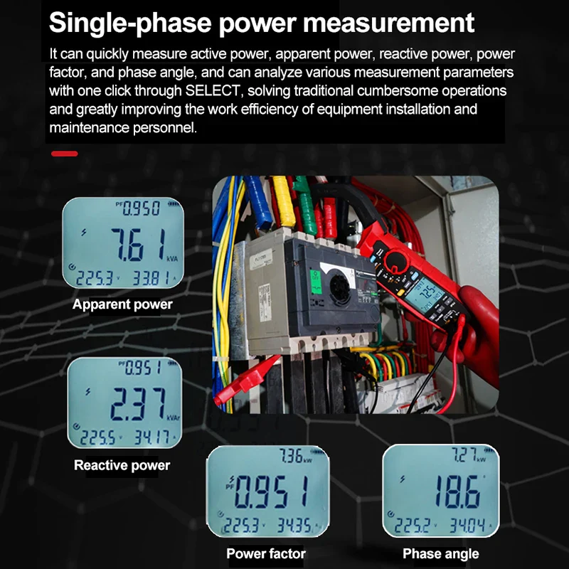 UNI-T AC Digital Power Clamp Meter UT219P 1000V 1000A True RMS Current Clamp Tester 3 phase Power Harmonic Test Bluetooth IP54 - Image 2